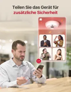 X-Sense funkvernetzter Hitzemelder mit versiegelter 10-Jahres-Batterie, Wärmemelder kompatibel mit Basisstation, XH02-M, 1-Pack weiß